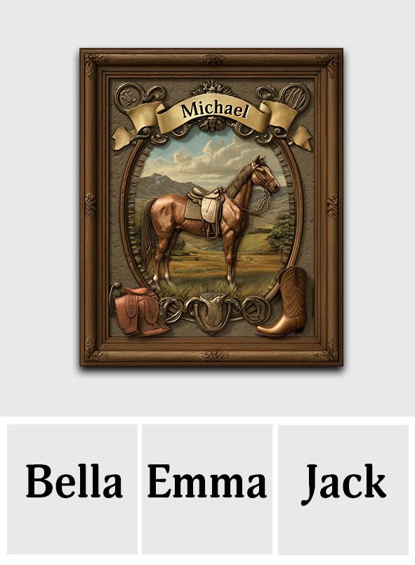 J'adore les chevaux - Panneau en bois personnalisé en forme de cheval