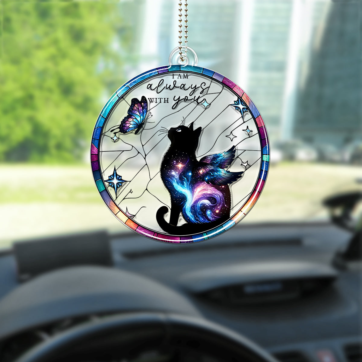 I Am Always With You - Personalized Cat Custom Shaped Car Ornament