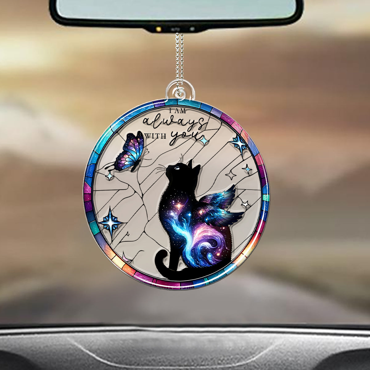 I Am Always With You - Personalized Cat Custom Shaped Car Ornament