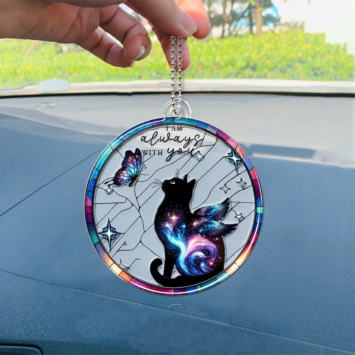 I Am Always With You - Personalized Cat Custom Shaped Car Ornament