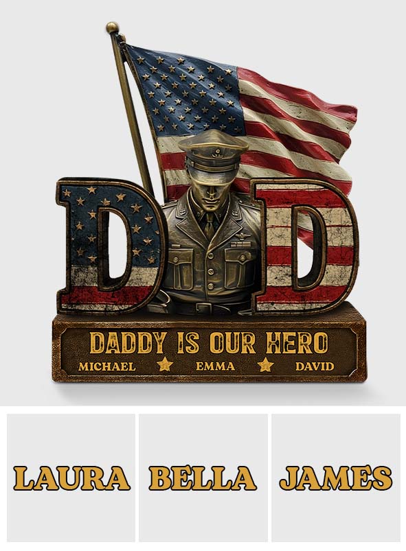 My Dad Is My Hero - Personalized Father Custom Shaped Acrylic Plaque