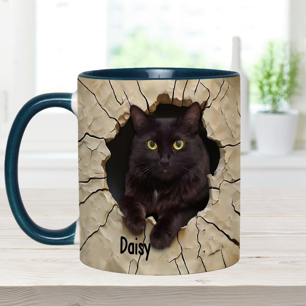 Love Black Cat - Personalized Black Cat Accent Mug