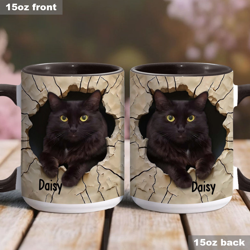 Love Black Cat - Personalized Black Cat Accent Mug