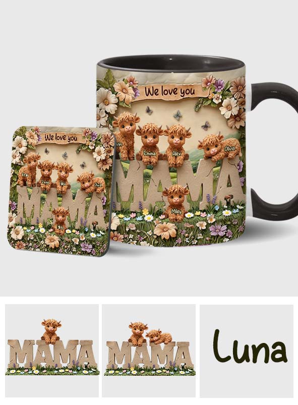 Cute Highland Cow Mama - Personalized Mother Accent Mug