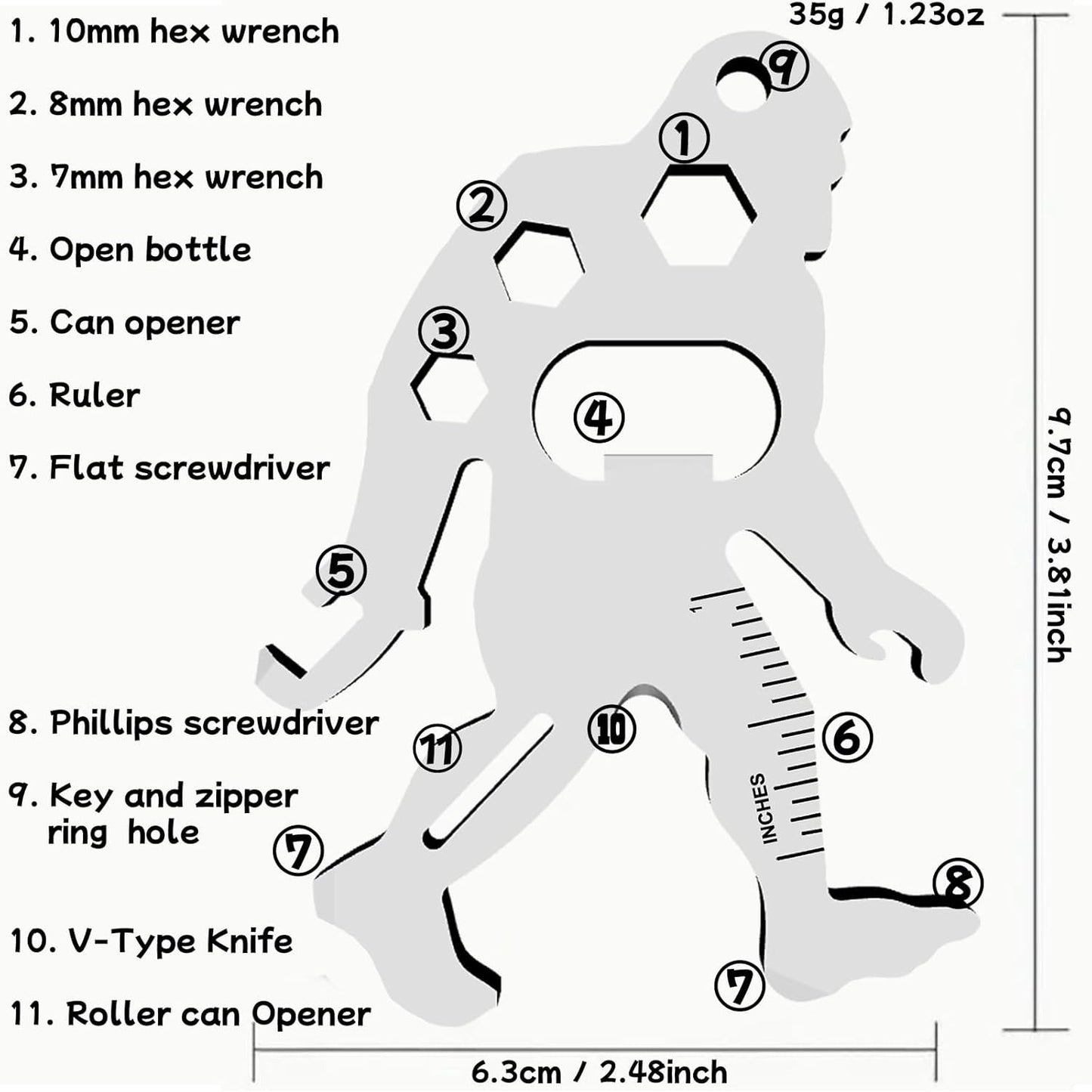 Dadsquatch - Personalized Father Metal Multitools Sheet