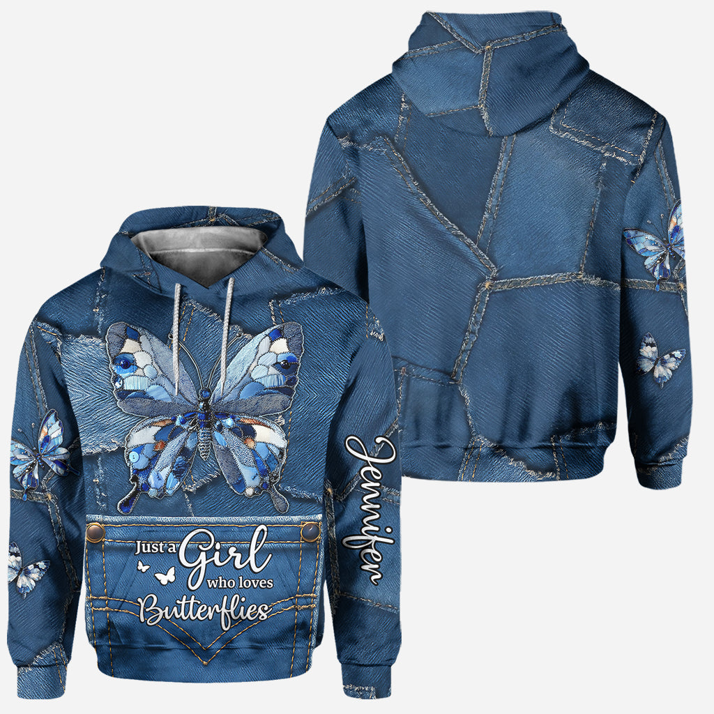 Just A Girl Who Loves Butterflies - Personalized Butterfly Hoodie and Leggings