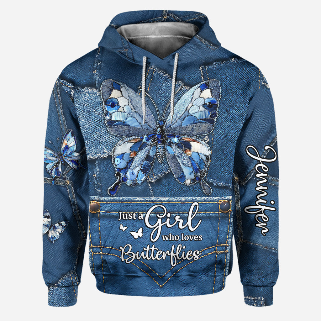 Just A Girl Who Loves Butterflies - Personalized Butterfly Hoodie and Leggings