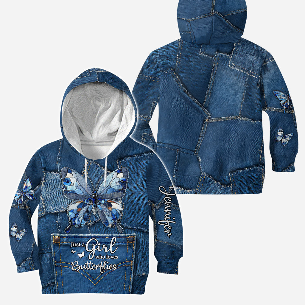 Just A Girl Who Loves Butterflies - Personalized Butterfly Hoodie and Leggings