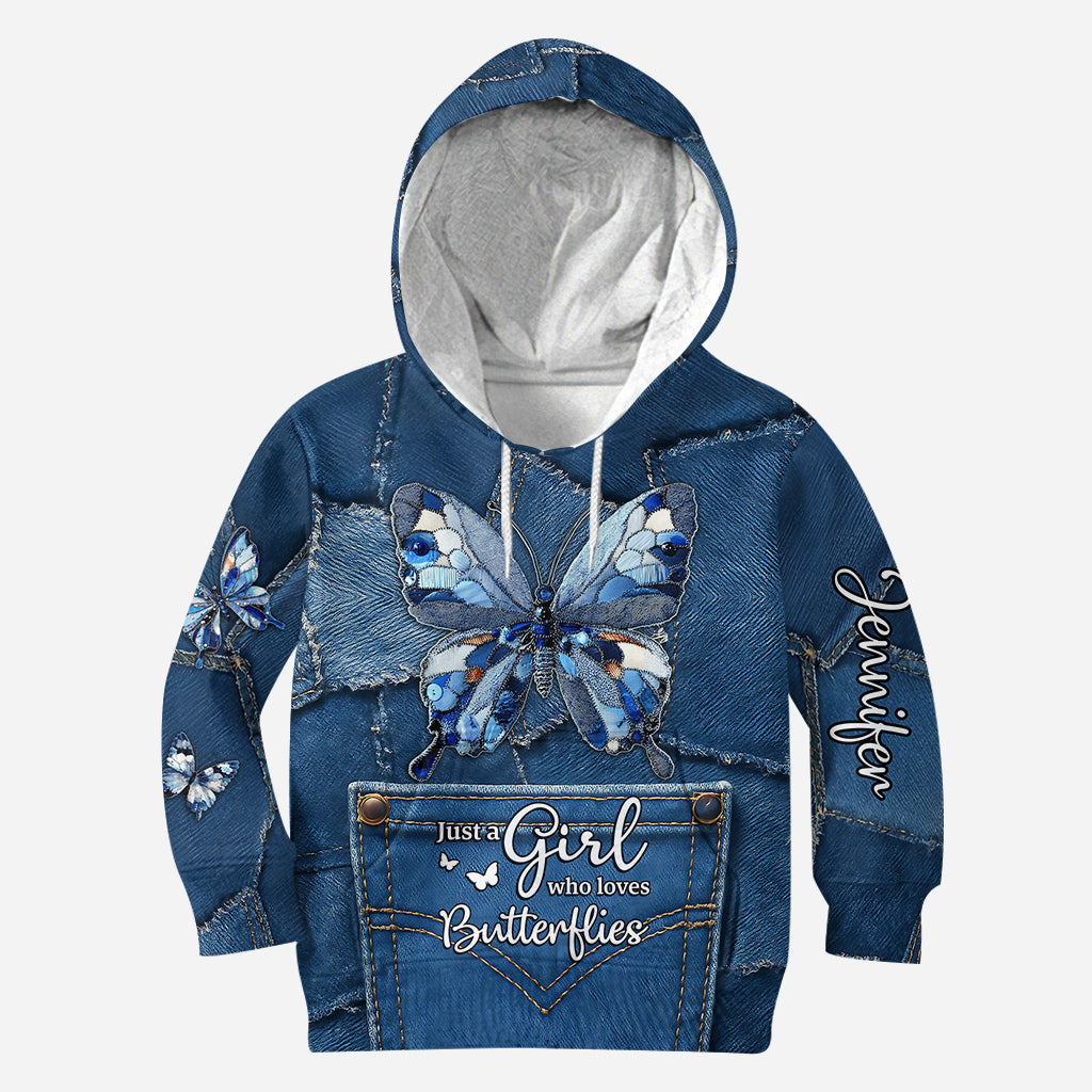 Just A Girl Who Loves Butterflies - Personalized Butterfly Hoodie and Leggings