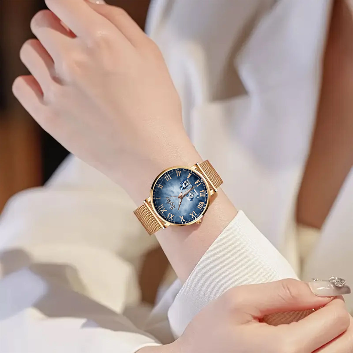 Gift for Dog Mom - Personalized Dog Women Hand Watch