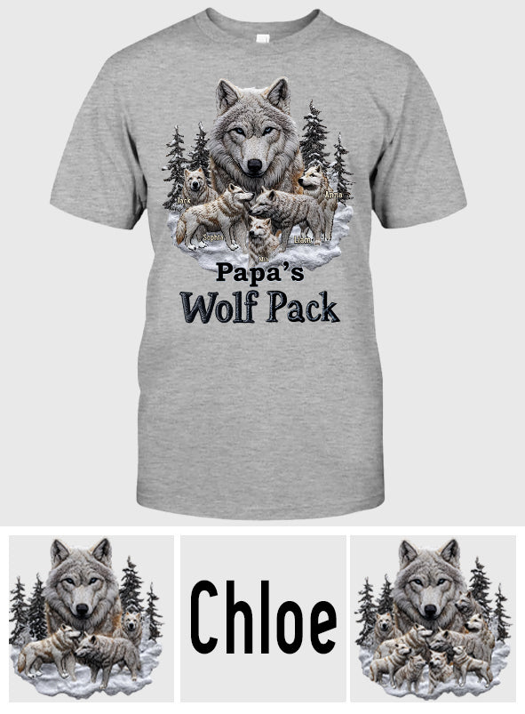 Papa's Wolf Pack - Personalized Father T-shirt And Hoodie