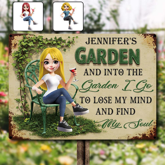 And Into The Garden I Go To Lose My Mind And Find My Soul - Personalized Graduation Rectangle Metal Sign