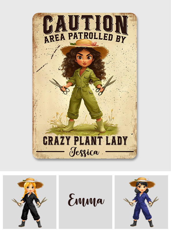 Passionnée de plantes - Panneau métallique rectangulaire personnalisé pour le jardinage