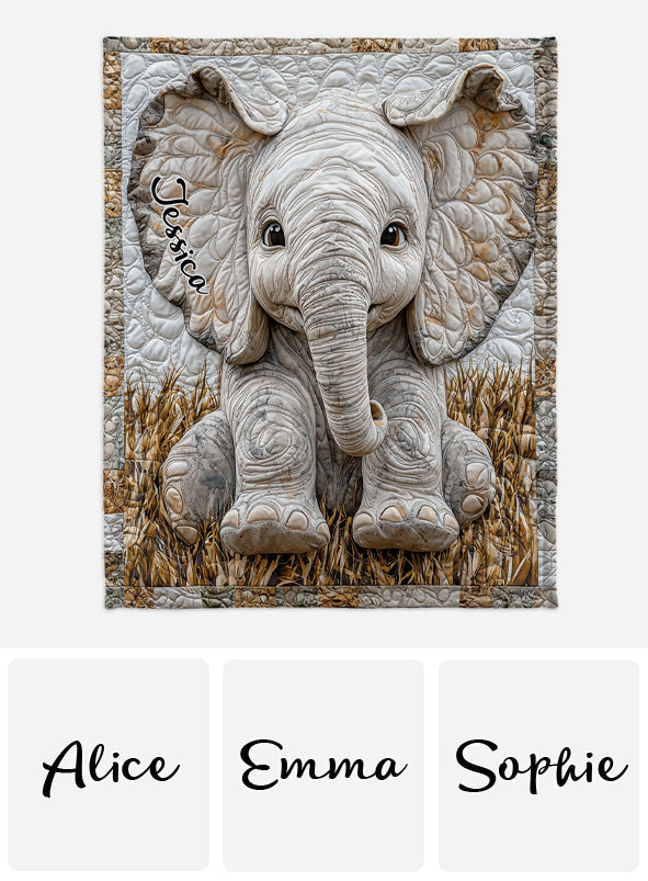 Adorable éléphant - Couverture personnalisée éléphant