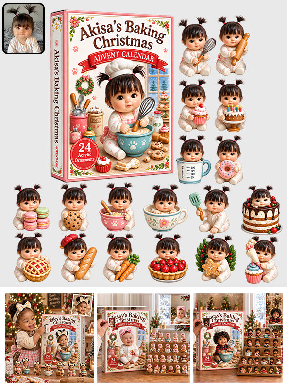 Calendrier de l'Avent Personnalisé avec Photos, Amour de la Pâtisserie - Avec Collectibles 3D