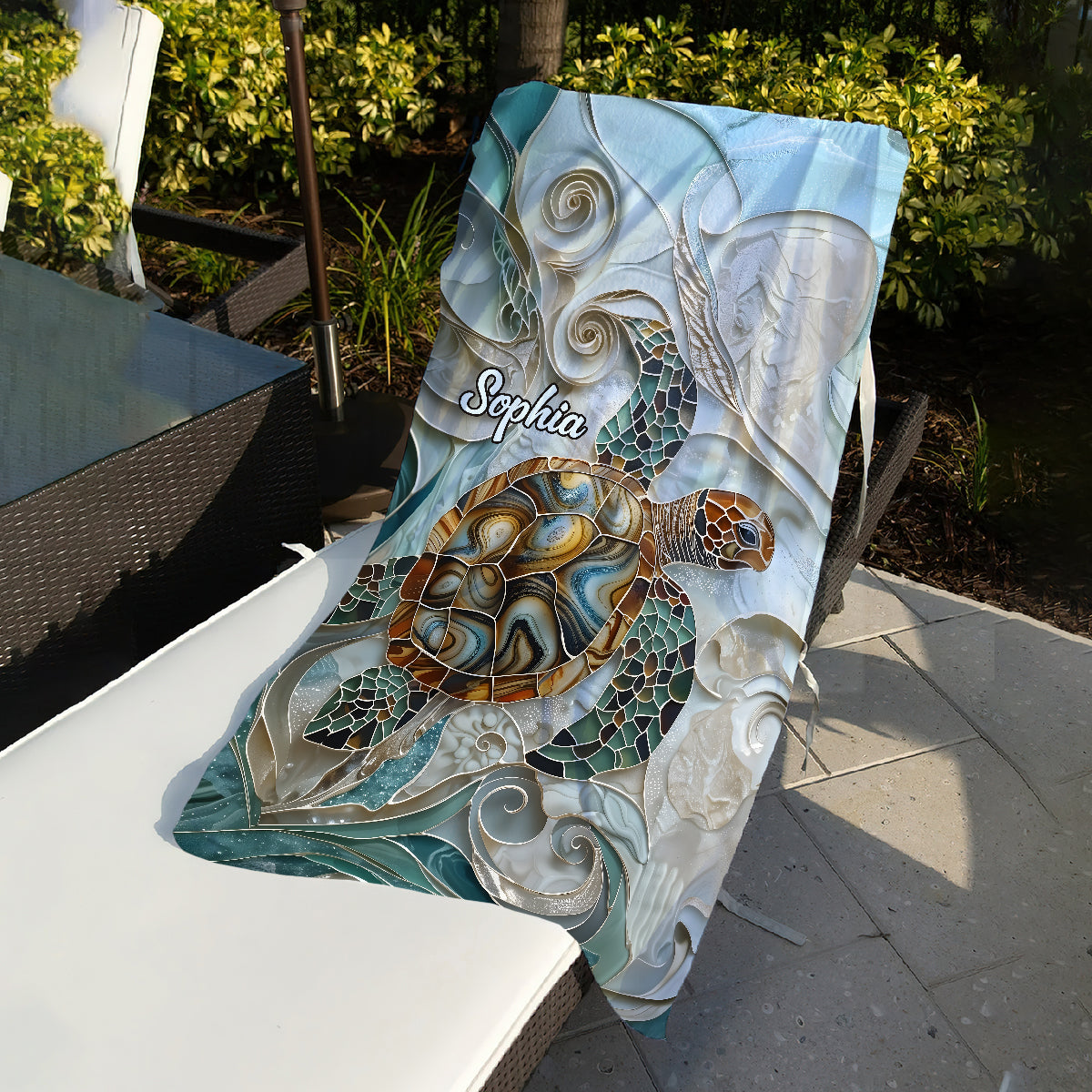 Sea Turtle - Personalized Turtle Quick-dry Beach Towel/ Bath Towel