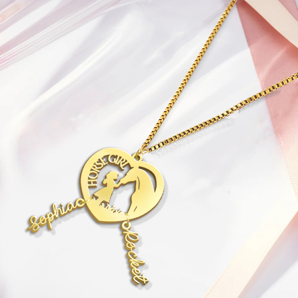 Horse Girl - Personalized Horse Necklace with Charms