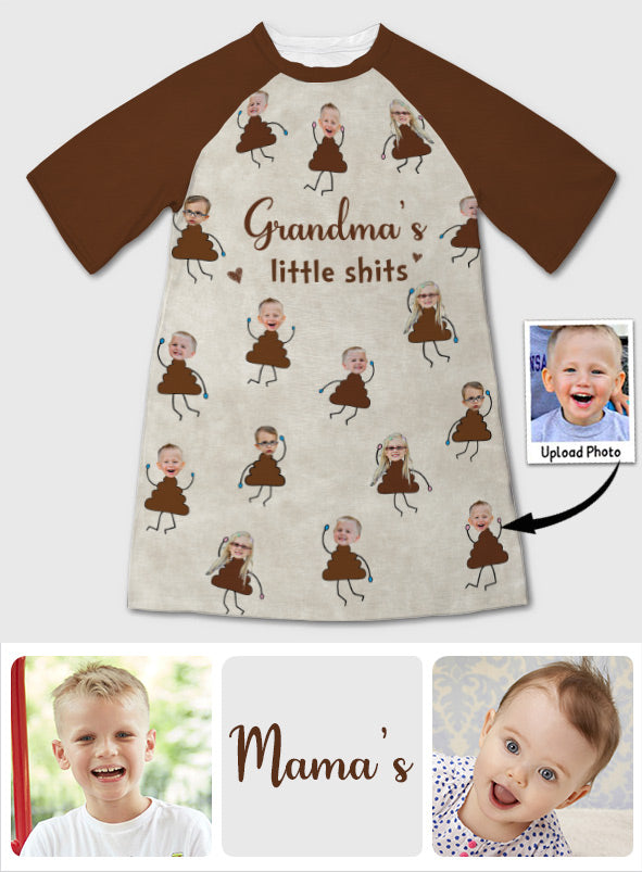 Mommy's Little Shits - Personalized Mother Sleep T-shirt Dress