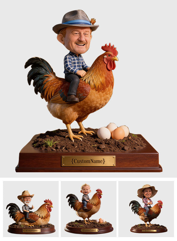 Idée cadeau pour les amoureux de la ferme, des poules et de la vie à la ferme : plaque acrylique personnalisée en forme de poule.