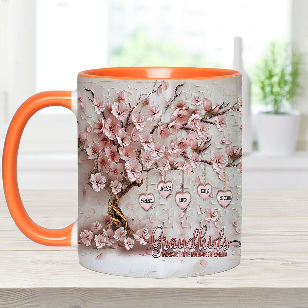 Grandkids Make Life More Grand - Personalized Grandma Accent Mug
