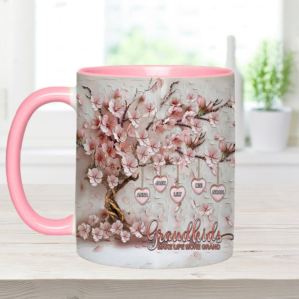 Grandkids Make Life More Grand - Personalized Grandma Accent Mug
