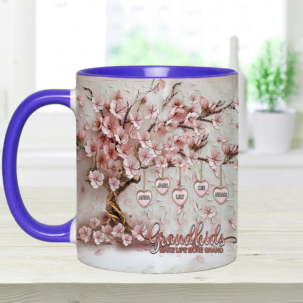 Grandkids Make Life More Grand - Personalized Grandma Accent Mug