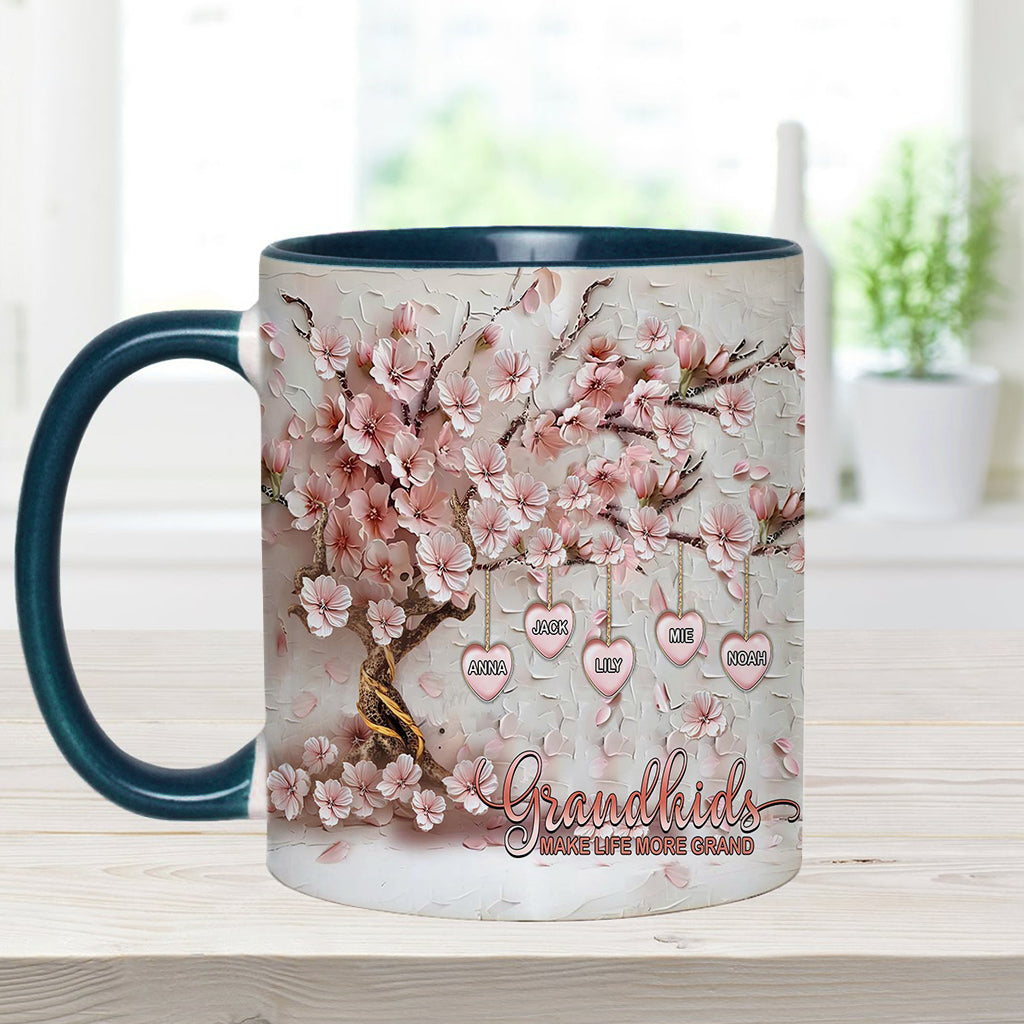 Grandkids Make Life More Grand - Personalized Grandma Accent Mug