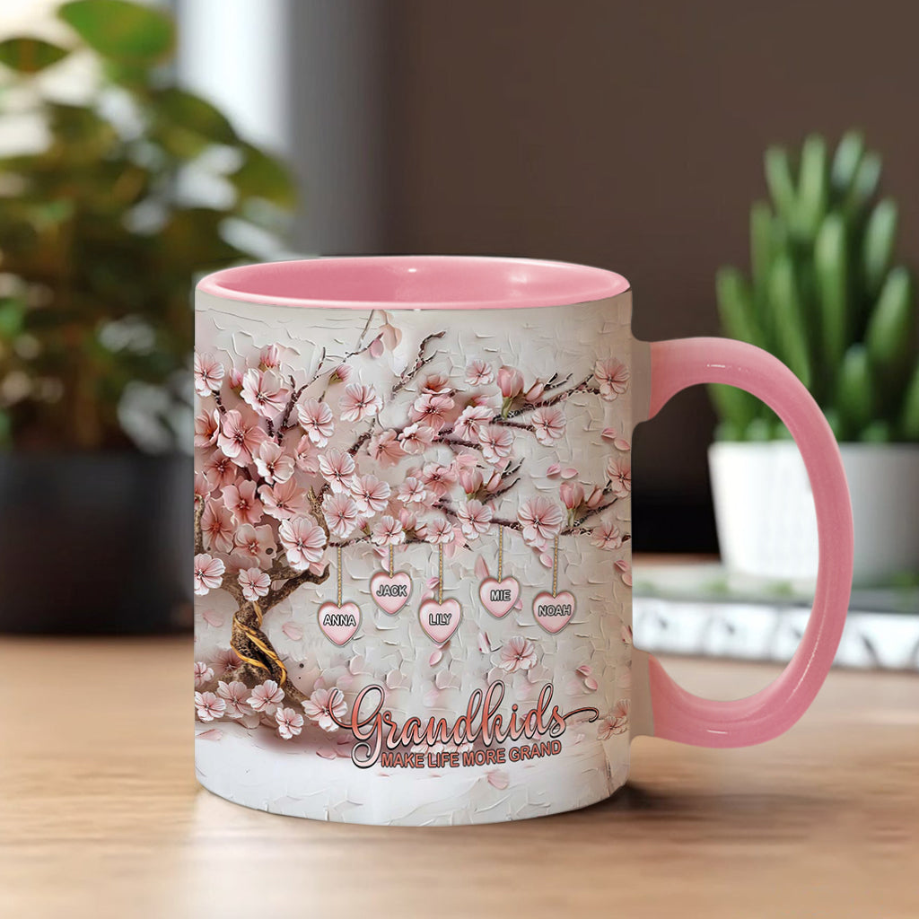 Grandkids Make Life More Grand - Personalized Grandma Accent Mug