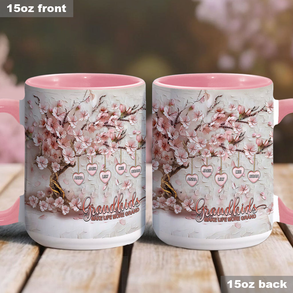 Grandkids Make Life More Grand - Personalized Grandma Accent Mug