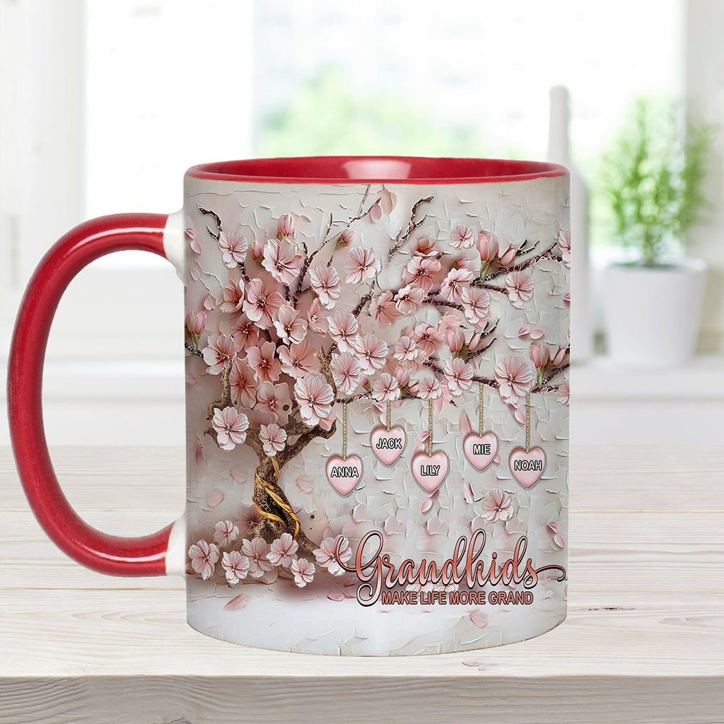 Grandkids Make Life More Grand - Personalized Grandma Accent Mug