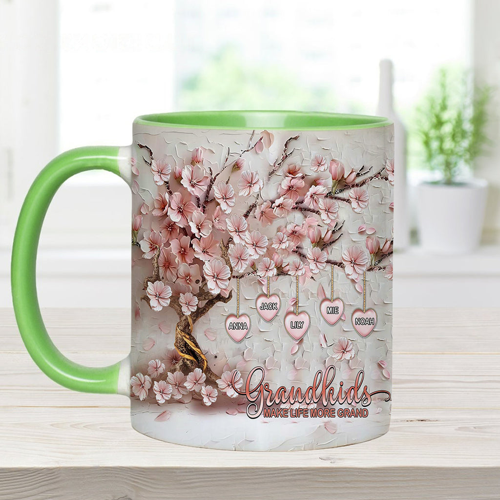 Grandkids Make Life More Grand - Personalized Grandma Accent Mug