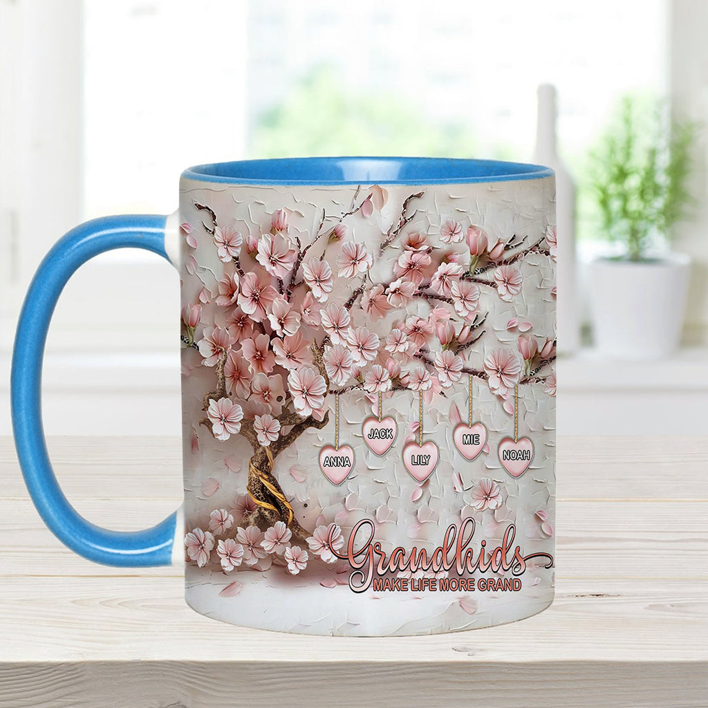 Grandkids Make Life More Grand - Personalized Grandma Accent Mug