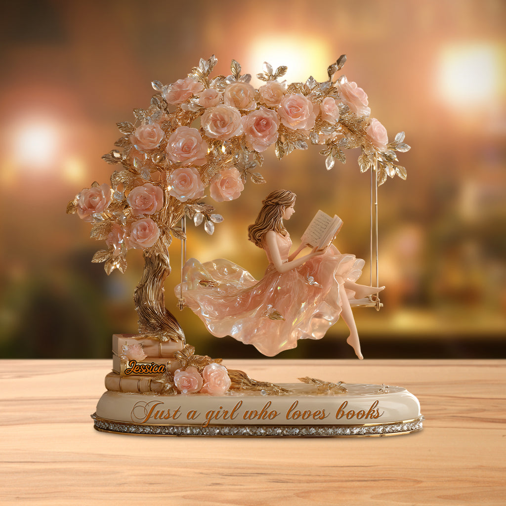 Just A Girl Who Loves Books - Personalized Book Custom Shaped Acrylic Plaque