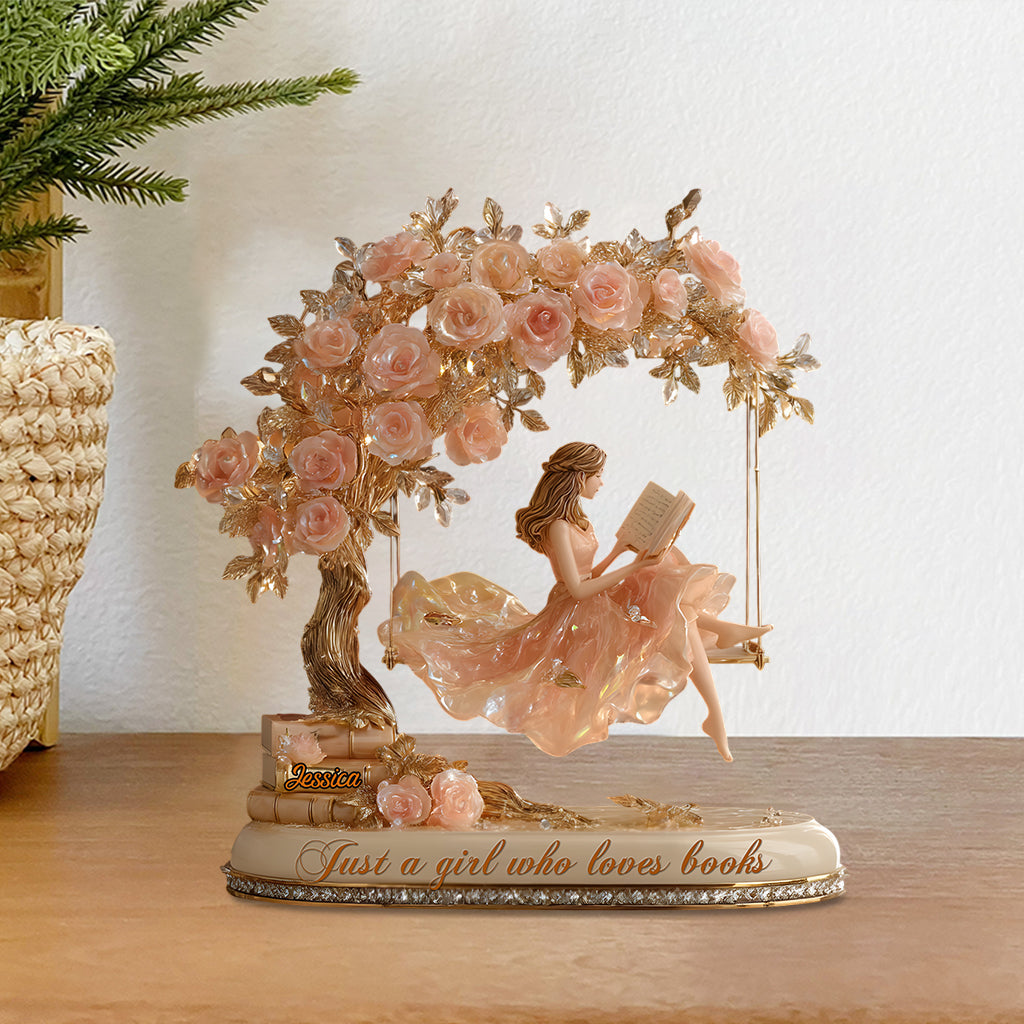 Just A Girl Who Loves Books - Personalized Book Custom Shaped Acrylic Plaque