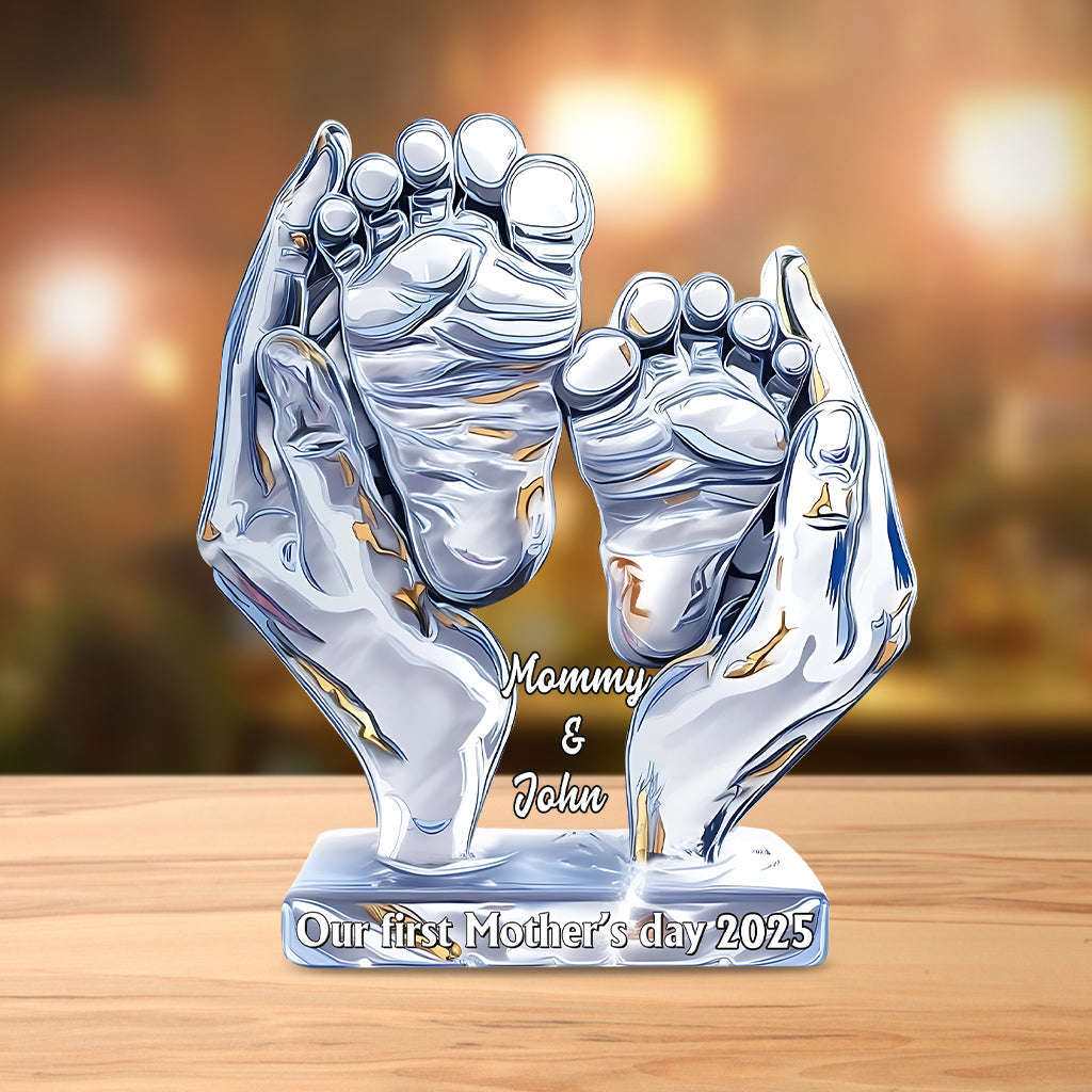 Our First Mother's Day - Personalized Mother Custom Shaped Acrylic Plaque