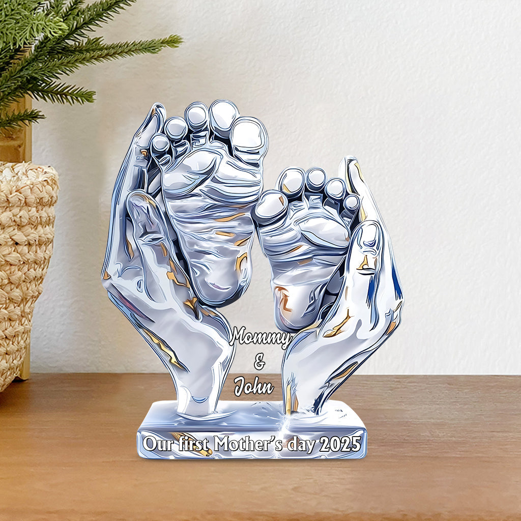 Our First Mother's Day - Personalized Mother Custom Shaped Acrylic Plaque