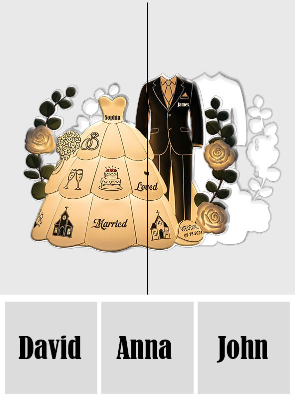 Happy Wedding - Personalized Couple Acrylic LED Night Light