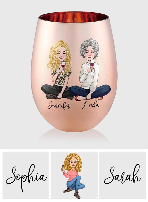 Of All The Vaginas In The World - Personalized Mother Metallic Wine Glass