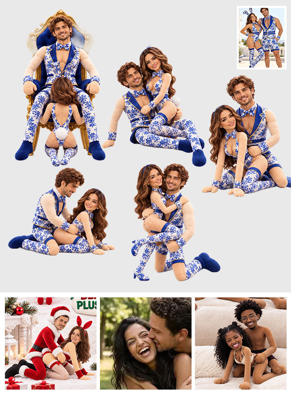 Doll en Peluche Personnalisé - Couple Amusant et Épicé
