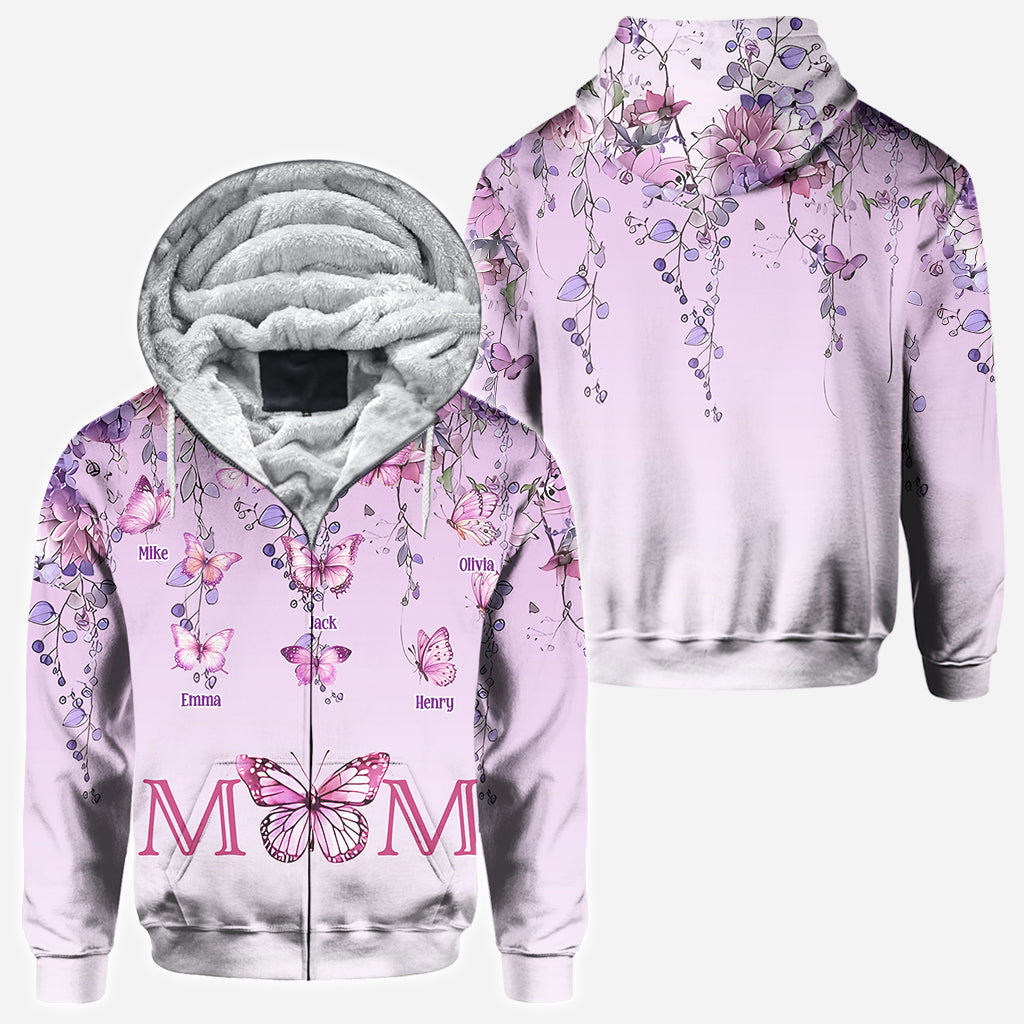 Mother And Children Butterfly - Personalized Mother All Over Shirt