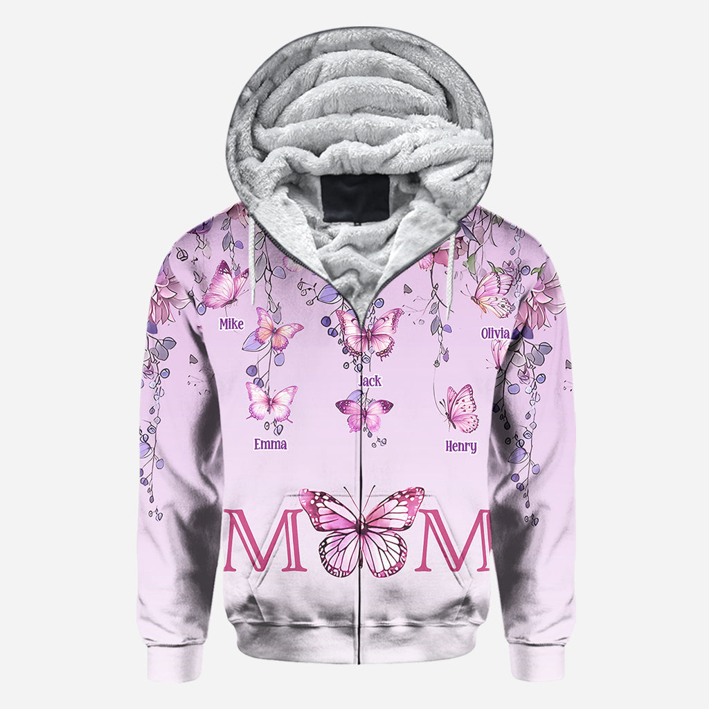 Mother And Children Butterfly - Personalized Mother All Over Shirt