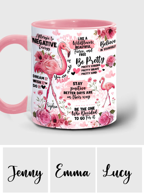 Flamingo Affirmation - Personalized Flamingo Accent Mug