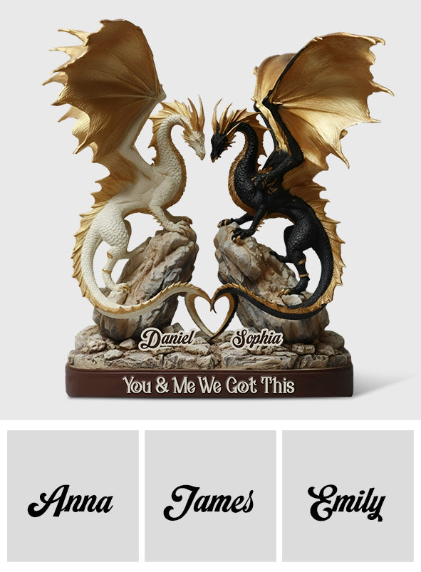 Du und ich, wir schaffen das – personalisierte Drachen-Acrylplakette in individueller Form