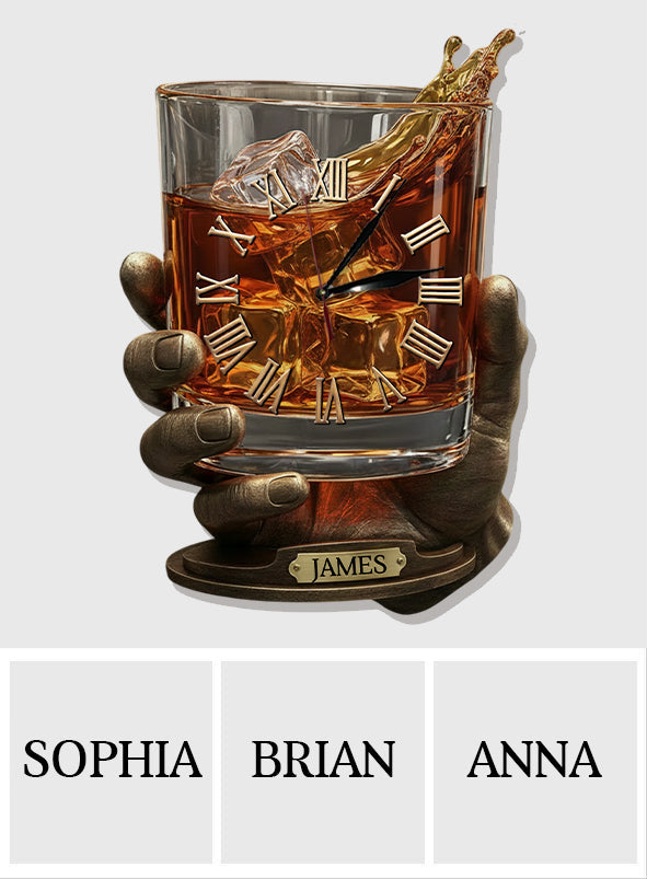 Whiskey Time – Personalisierte Whisky-LED-Wanduhr