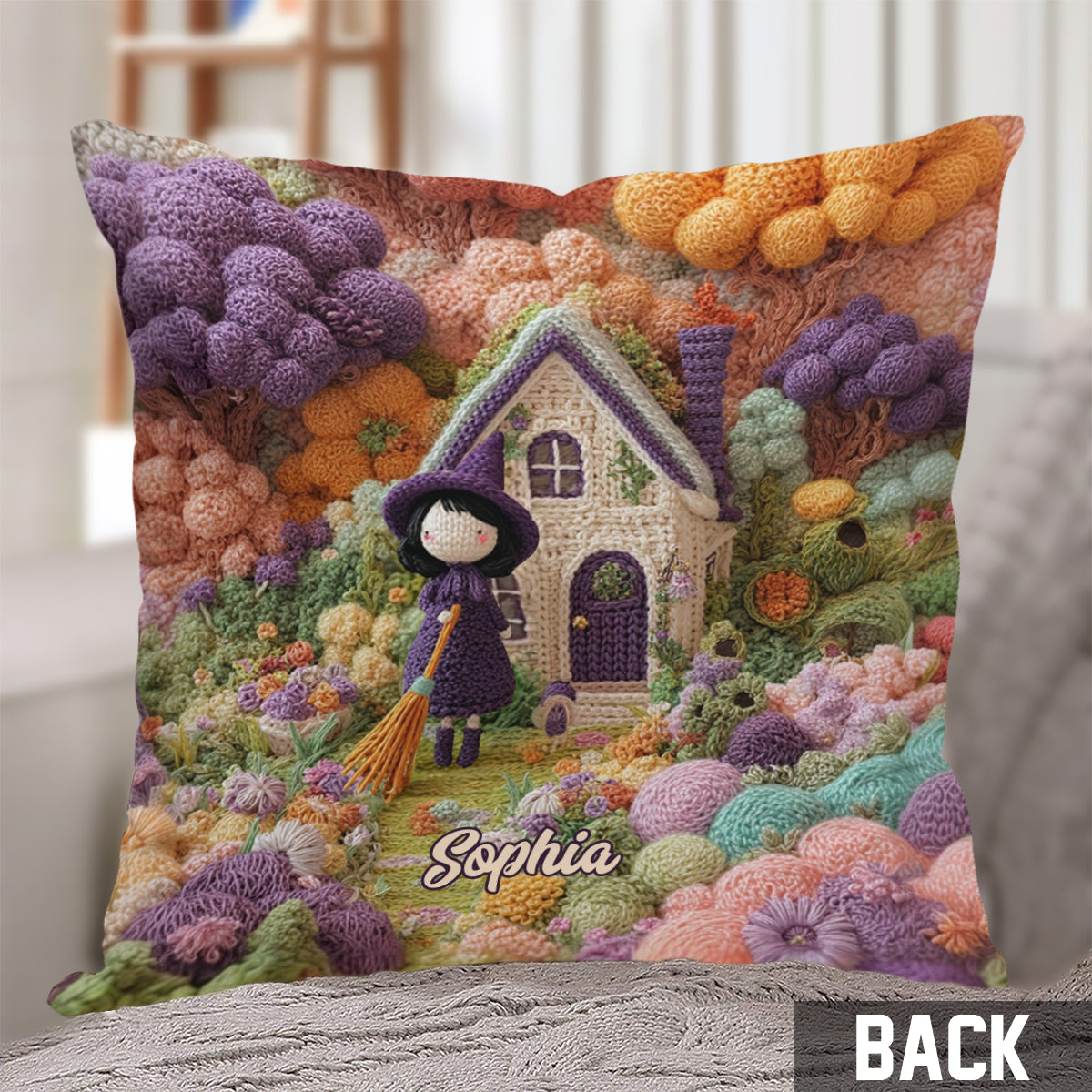 Tiny Witch - Personalized Witch Throw Pillow