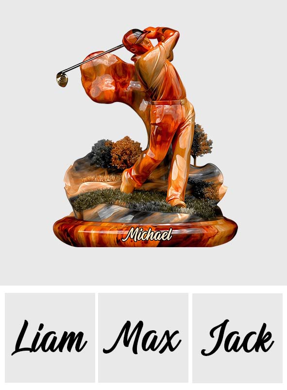 Passionné de golf ? Plaque acrylique personnalisée en forme de golf.