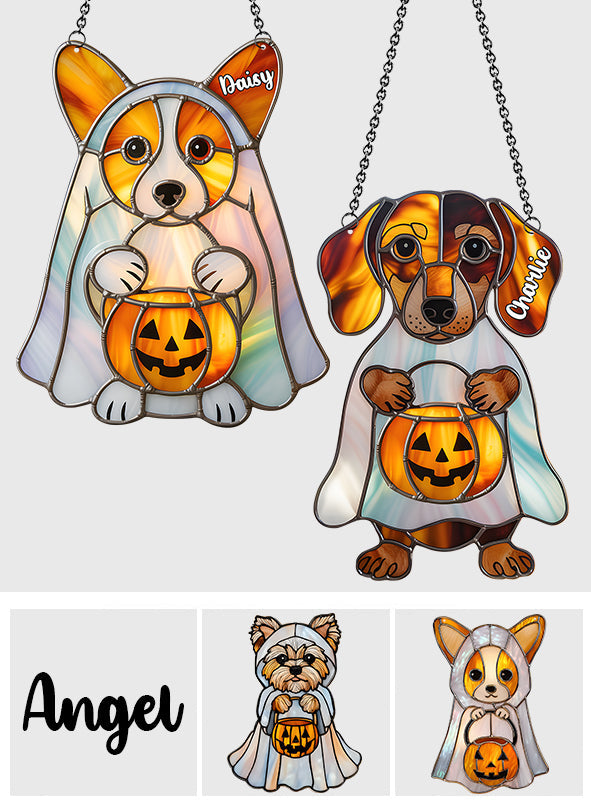 Hallo Herbst – Personalisierter Hunde-Fensterhänger als Sonnenfänger