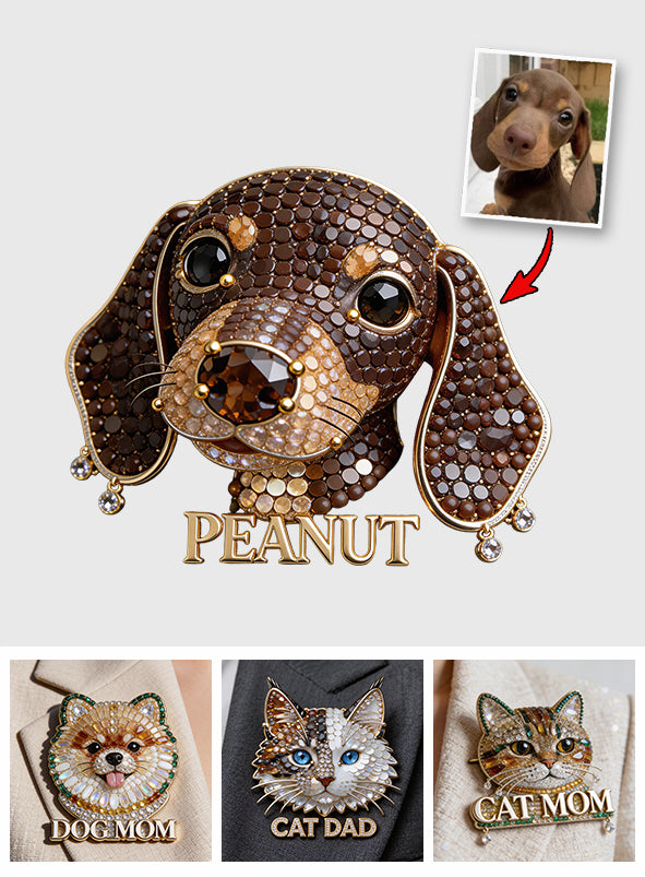 Einzigartiges Geschenk für Tierliebhaber - Personalisierte Hundebrosche
