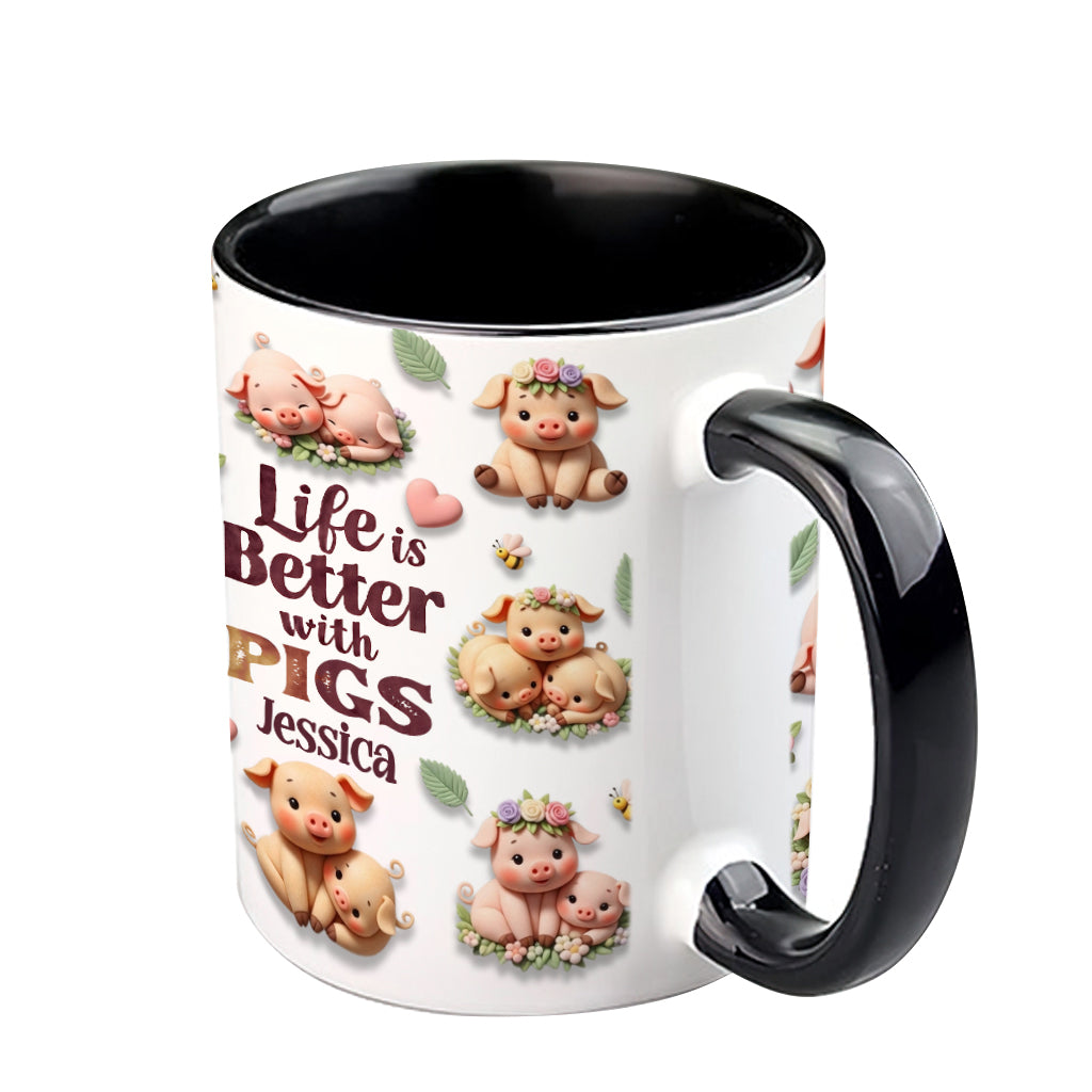 Just A Girl Who Loves Pigs - Personalized Pig Lover Accent Mug