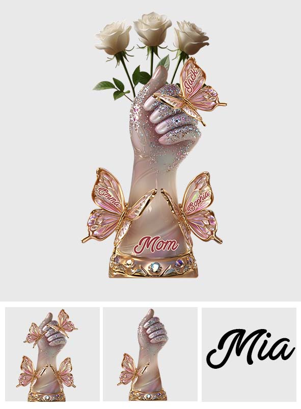 The Love Of The Mother & Her Kids - Personalized Mother Custom Shape Acrylic Flower Vase